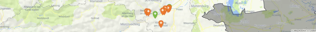 Kartenansicht für Apotheken-Notdienste in der Nähe von Raach am Hochgebirge (Neunkirchen, Niederösterreich)